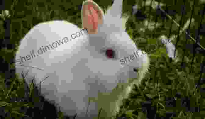 A Colossal, Furry White Rabbit Stands Majestically In A Field Of Wildflowers, Its Enigmatic Gaze Capturing The Reader's Attention. Spring Tide Giant Rabbit