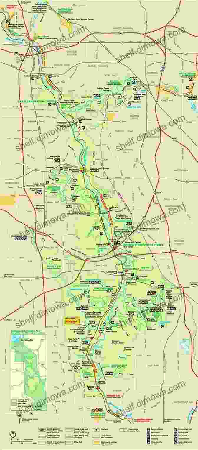 A Detailed Trail Map Of The Cuyahoga Valley National Park In Ohio, Showing Hiking Trails, Scenic Overlooks, And Points Of Interest. Hiking Ohio (America S Best Day Hiking)