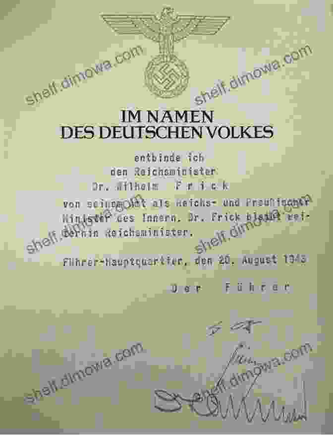 An Official Nazi Era Document Playing For The Commandant M I Speer